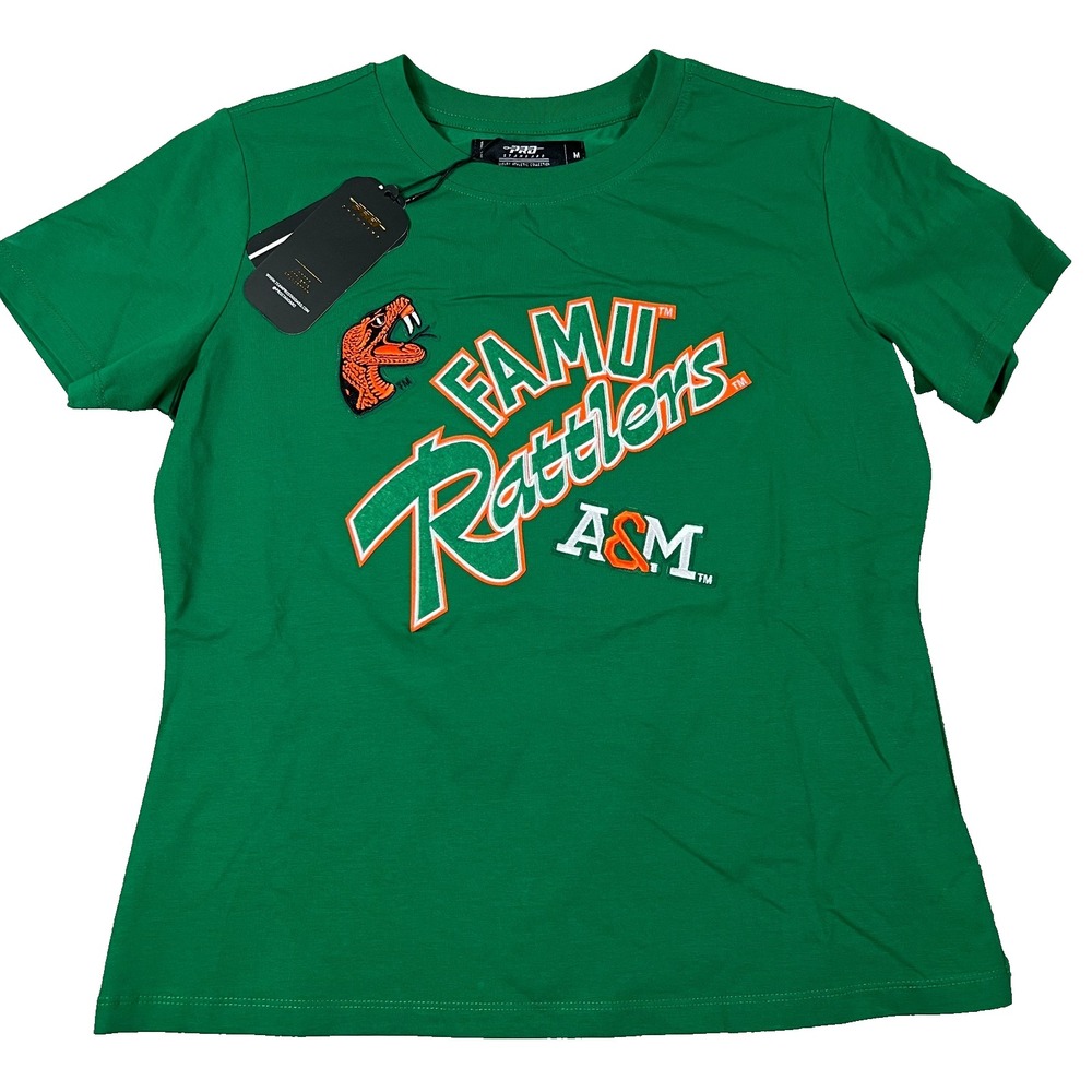Pro Standard Womens Medium Green NCAA Florida A&M Rattlers Football T-Shirt NWT